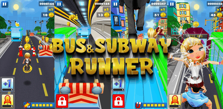Otobüs ve Subway Runner koşu oyunu sahnesi