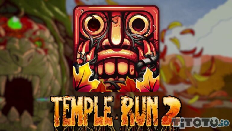 Temple Run 2 oyununda karakter tapınak yolunda koşarken