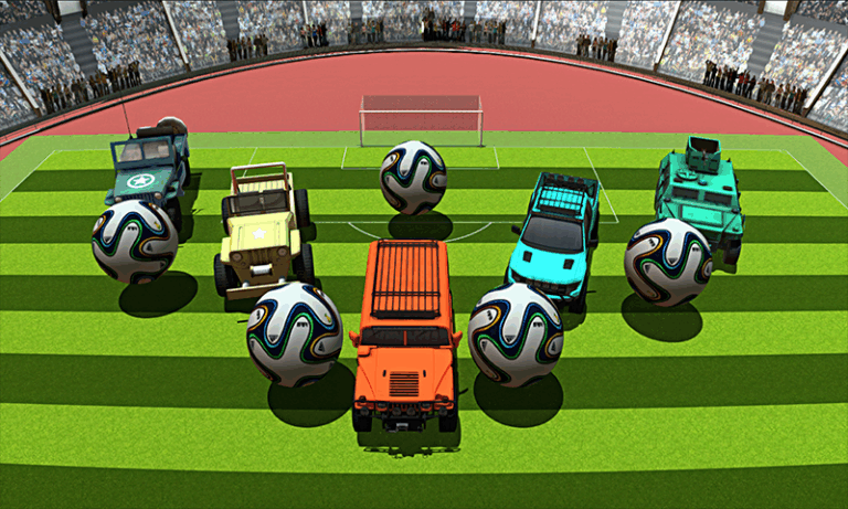 4x4 futbol maçı oyunu arazi aracıyla futbol ekran görüntüsü