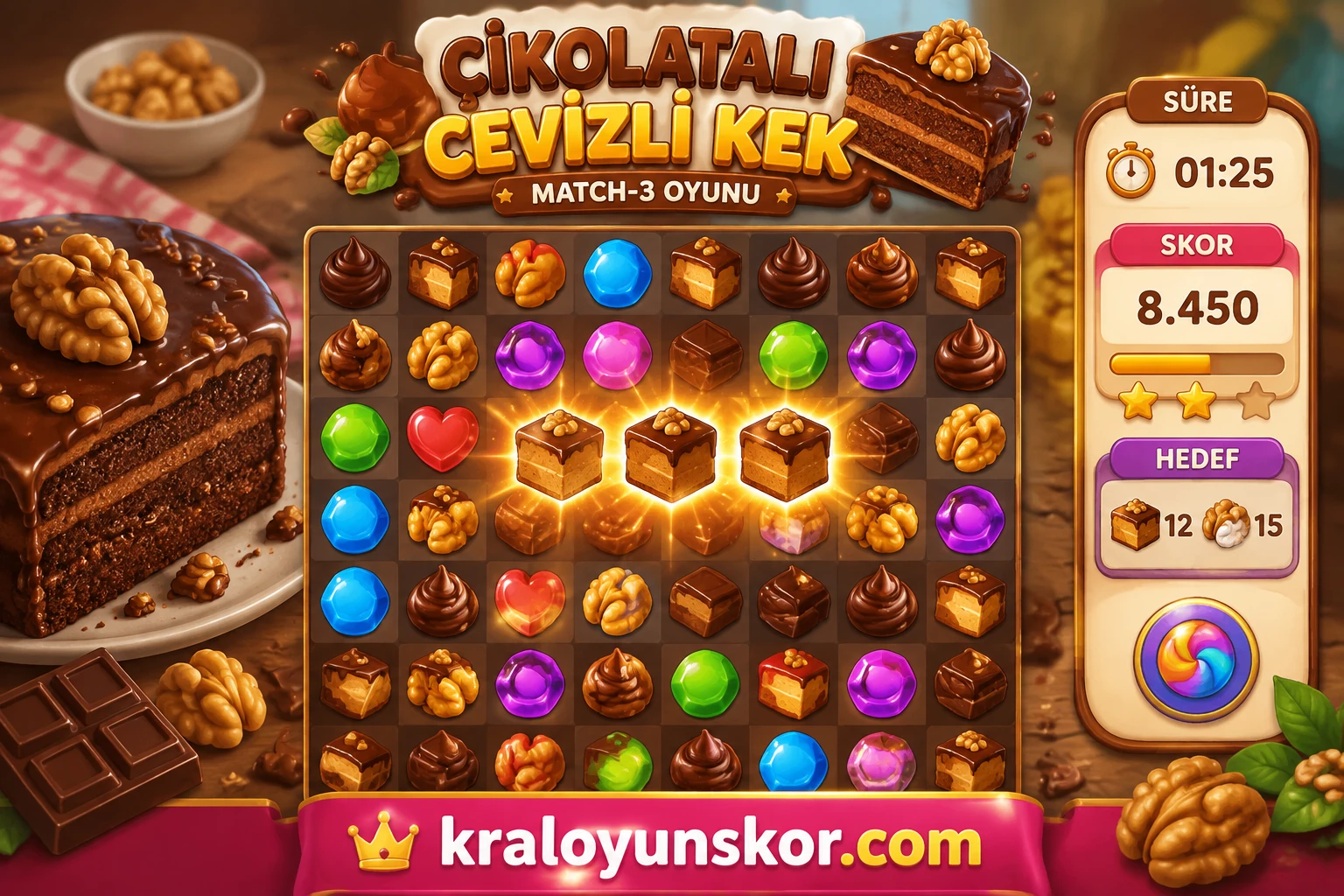 Çikolatalı Cevizli Kek