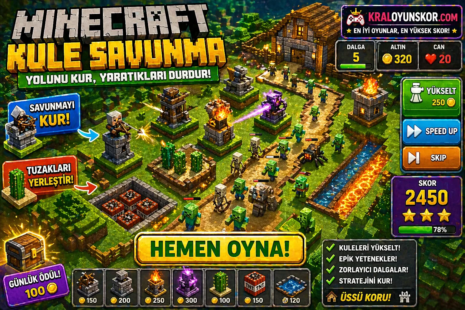 Minecraft Kule Savunma