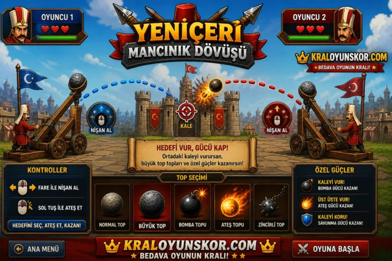 yeniceri mancinik dovusu oyun sahnesi kale ve atis sistemi