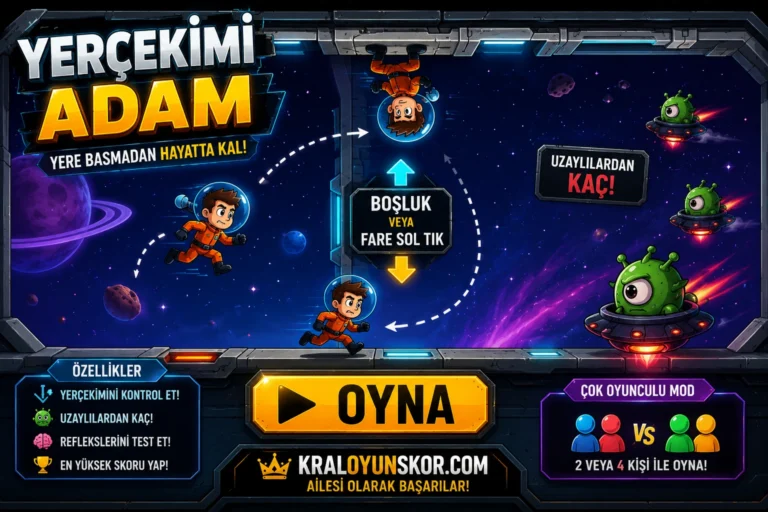 Uzay istasyonunda yerçekimini değiştirerek uzaylılardan kaçan astronot karakterin arcade macerası