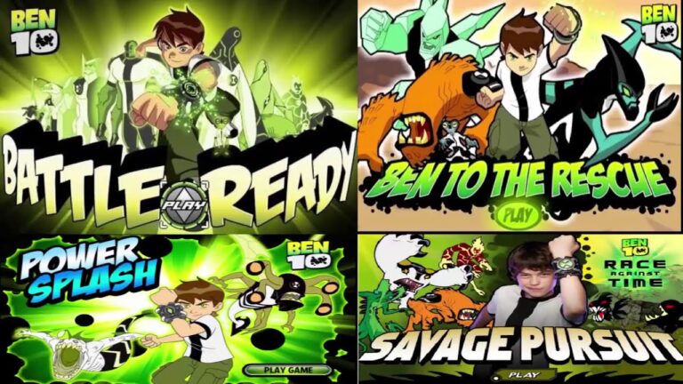Ben 10 Vahşi Takip oyununda Ben karakterinin uzaylıya dönüşerek düşmanlarla savaştığı sahne