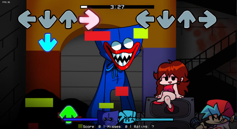 FNF Pibby Hagi Wagi oyununda glitch efektli karakter ve ritim savaş sahnesi