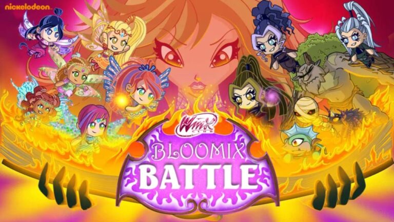 Winx Club Bloomix Savaş oyununda Bloom karakteri büyü saldırısı yaparken