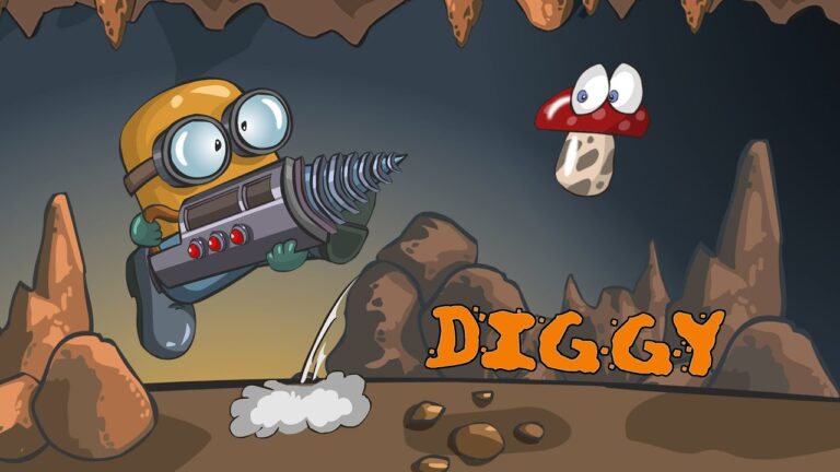Diggy madencilik oyunu yer altı kazı sahnesi