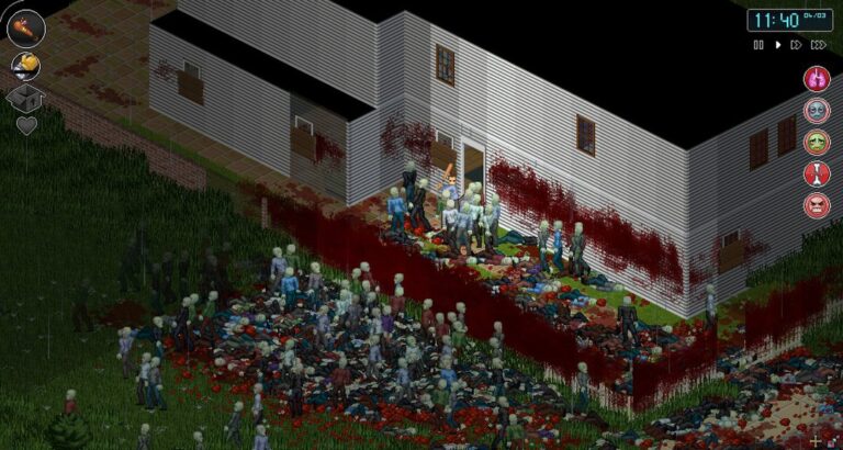 Zomboids 3 oyununda zombilere ve uzaylılara karşı savaşan karakter sahnesi