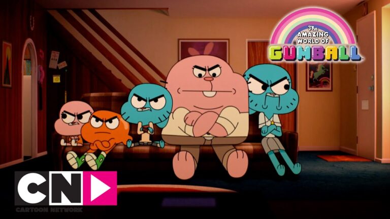 Gumball’ın mutfakta sıra dışı malzemelerle pizza hazırladığı eğlenceli oyun sahnesi