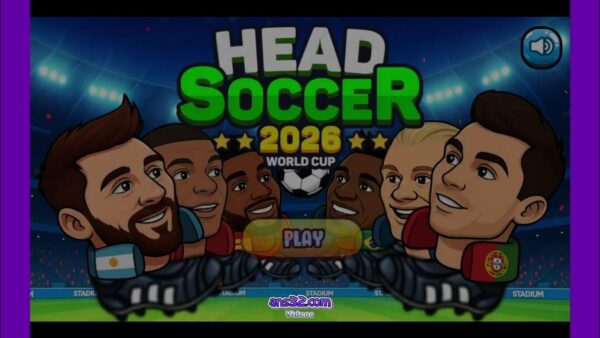 Kafa Topu 2026 oyununda iki karakterin hızlı bir futbol mücadelesi yaptığı sahne