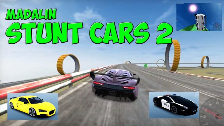 Madalin Stunt Cars 2 oyununda rampadan atlayan süper spor araba