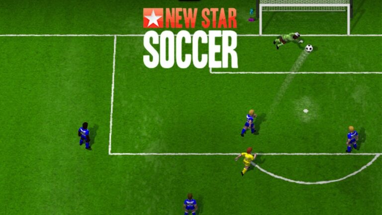 New Star Soccer maç içi şut pozisyonu sahnesi