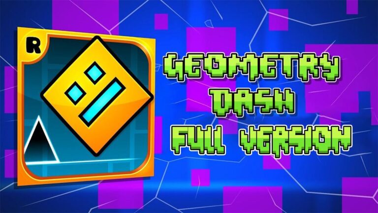 Geometry Dash Online oyunu oyna Geometry Dash Online oyununda engellerden zıplayan karakter